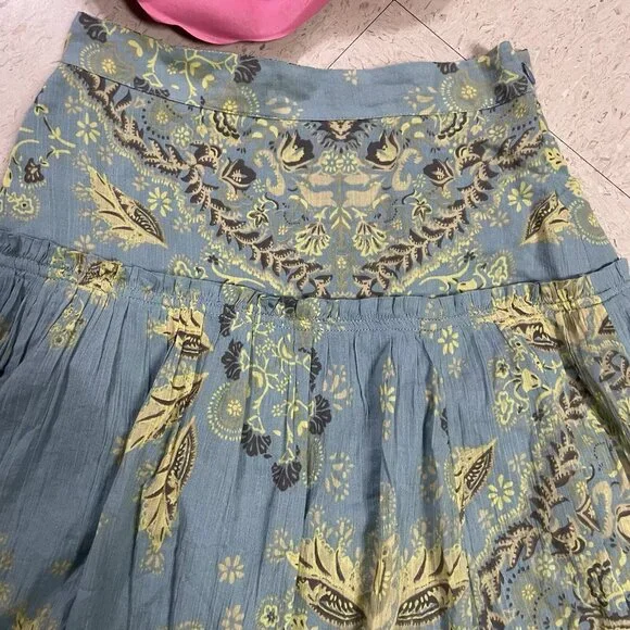 FREE PEOPLE Farrah Maxi Skirt Floral Boho Drop Waist Partially Lined - Picture 4 of 10